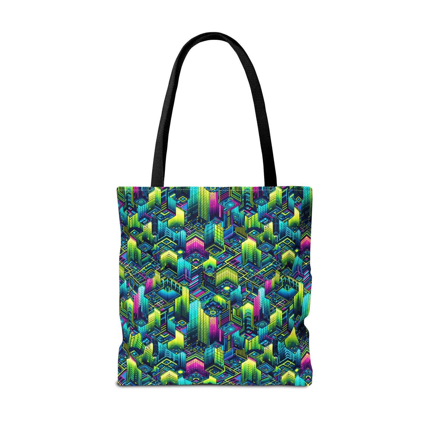 Tech-Infused Neon Tech-Forward Streetwear Tote Bag - 8404 Design-65