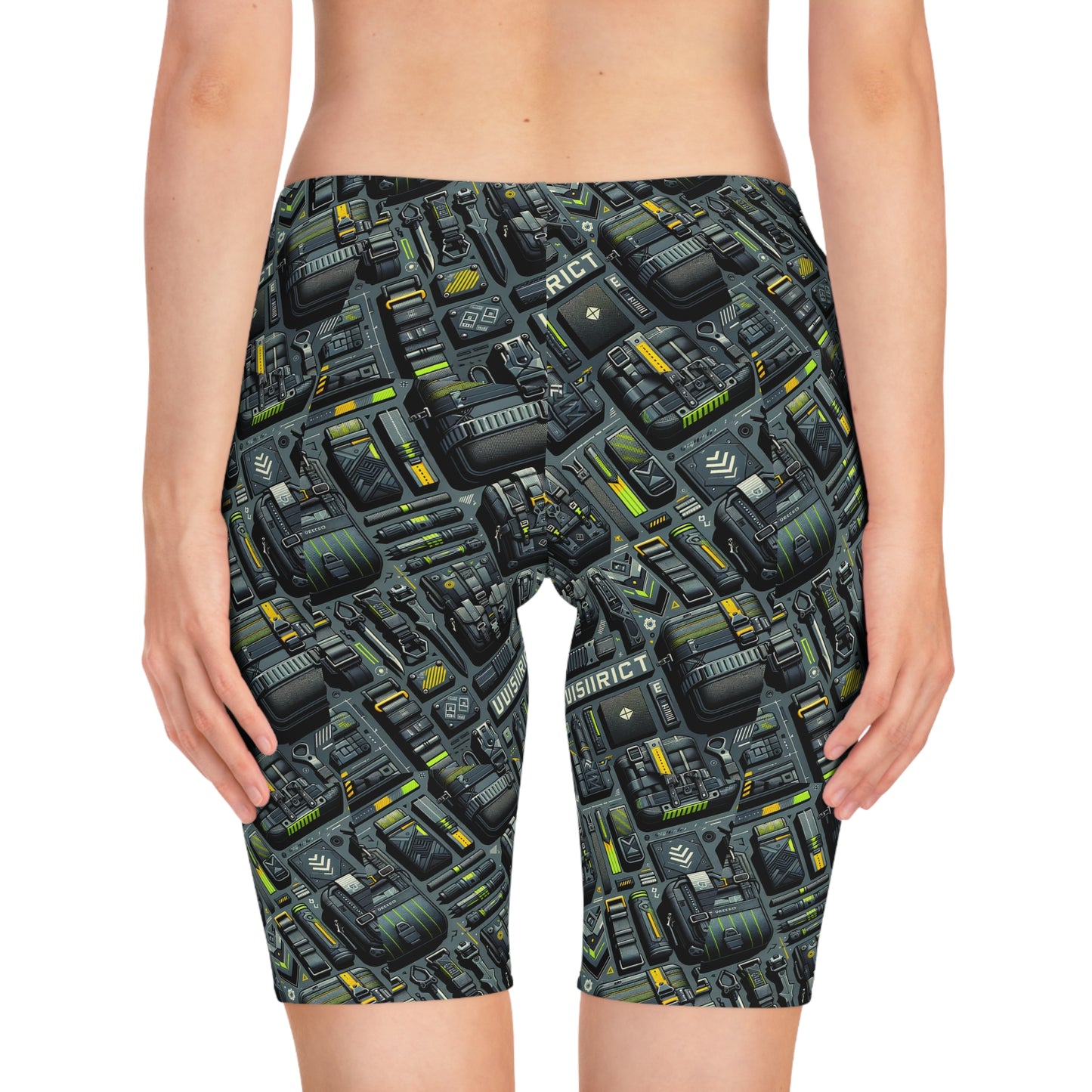 Tech Utility Streetwear Futuristic Tech-Forward Women's Bike Shorts - 8404 Design-47