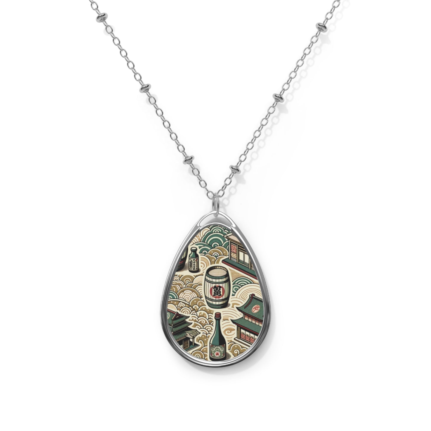 Cultural Artisanal Fusion Contemporary Cultural Elegance Oval Necklace - 8404 Design-68