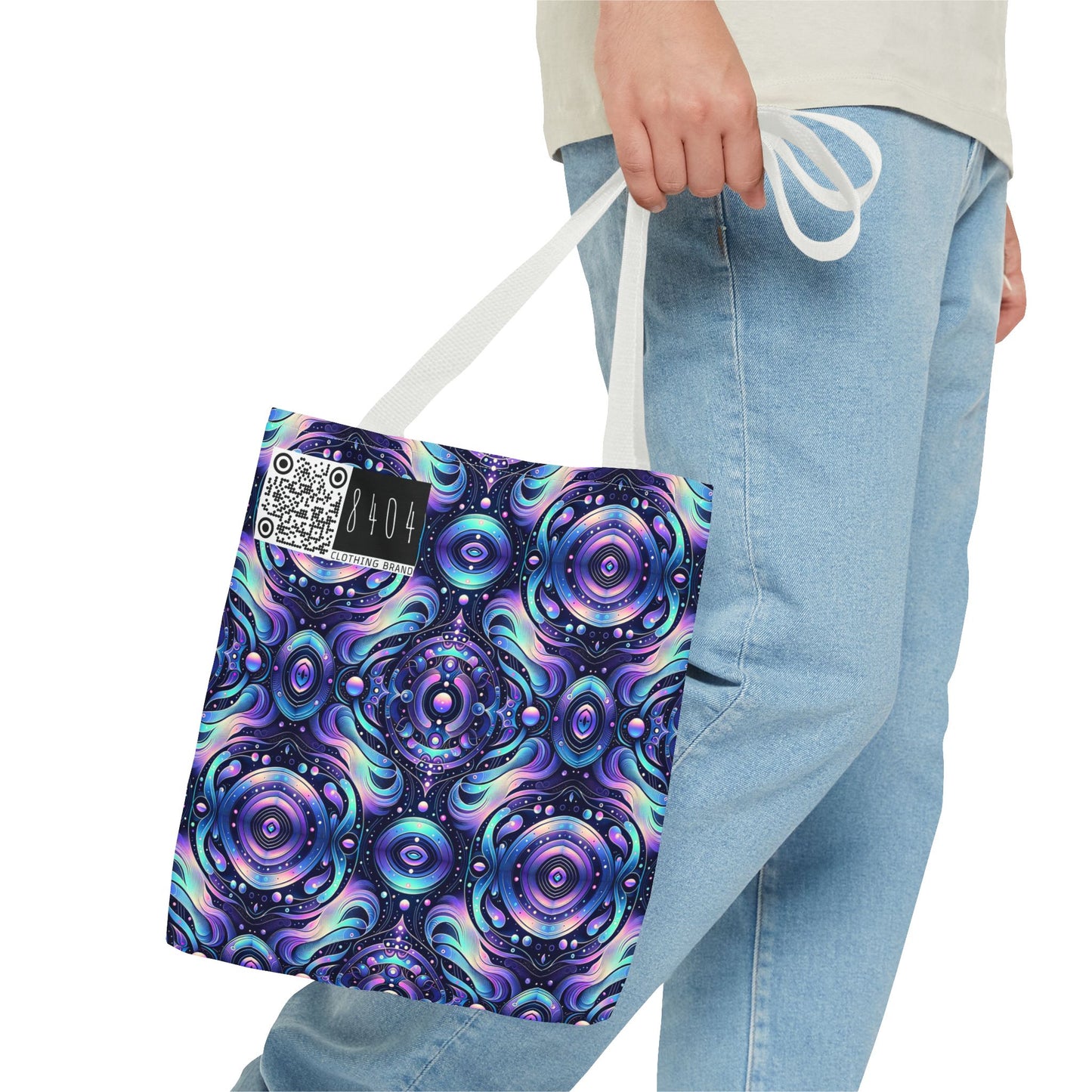 Iridescent Tech Fusion Tech-Forward Streetwear Tote Bag - 8404 Design-62