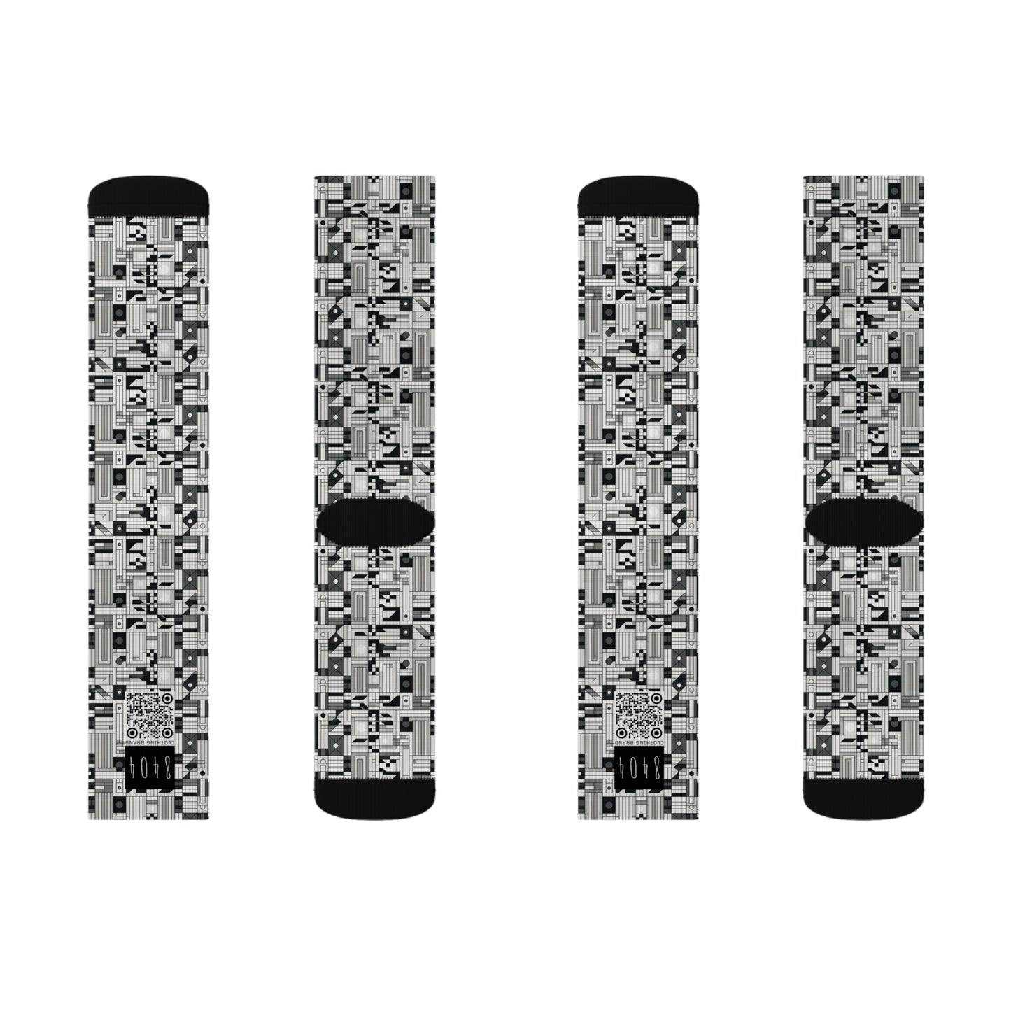 Digital Minimalism Minimalist Tech Sublimation Socks - 8404 Design-43
