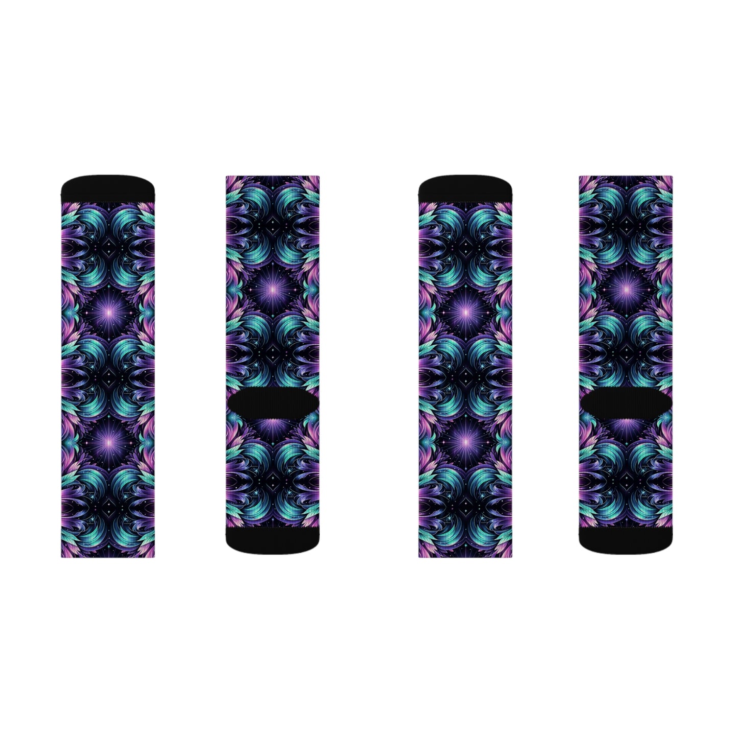 Iridescent Dream Futuristic Tech Sublimation Socks - 8404 Design-60