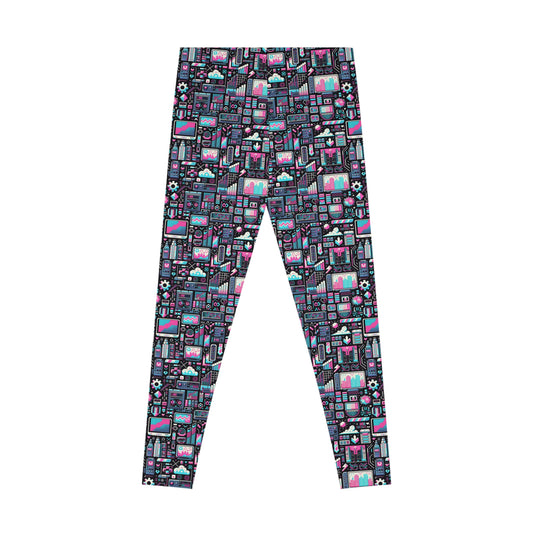 Digital Rebellion Youthful Streetwear with a Rebellious Digital Twist Stretch Leggings - 8404 Design-71