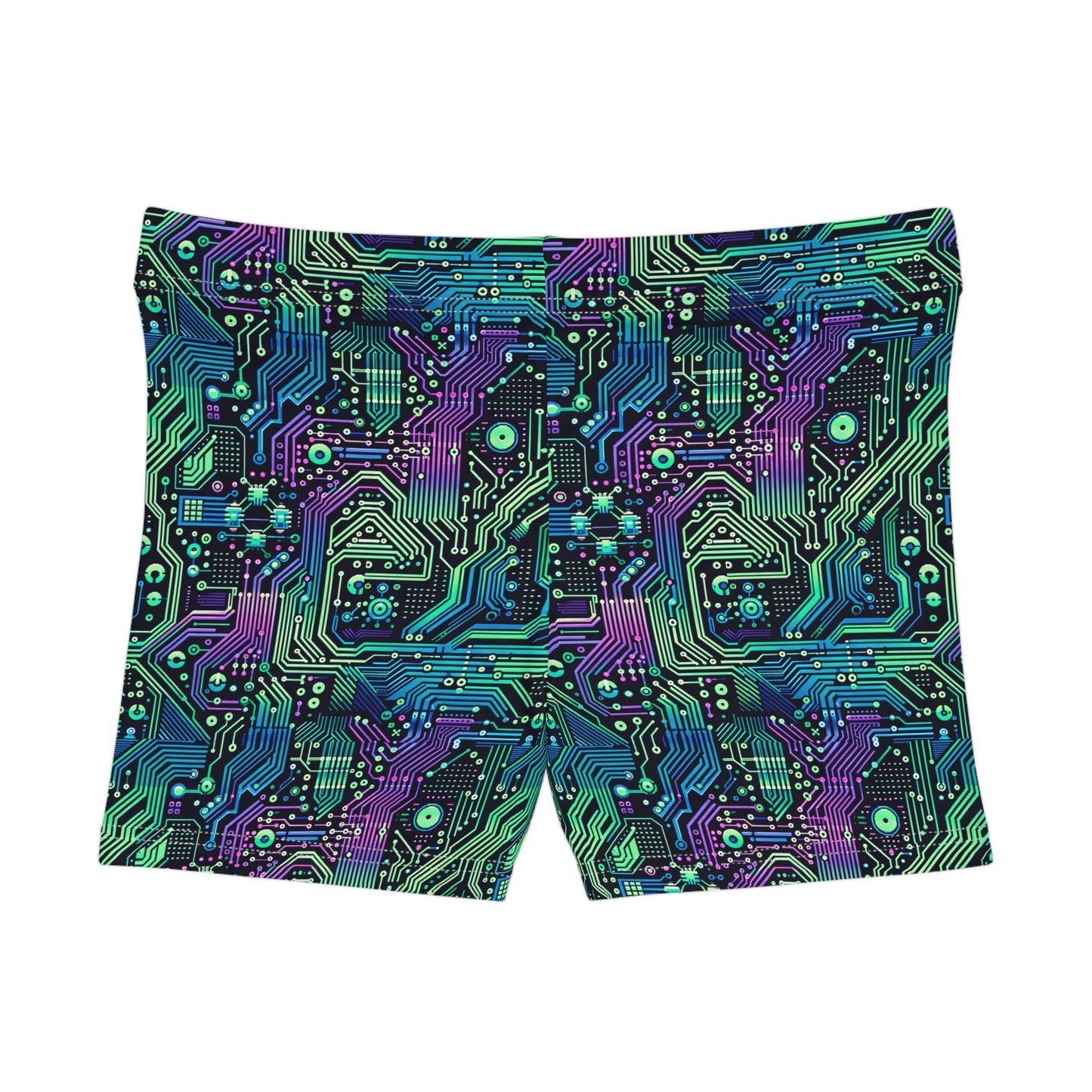Tech-Infused Neon Tech-Forward Streetwear Women's Shorts - 8404 Design-66
