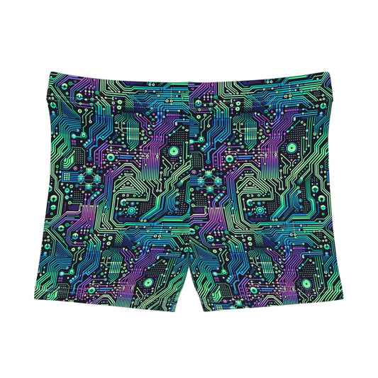 Tech-Infused Neon Tech-Forward Streetwear Women's Shorts - 8404 Design-66