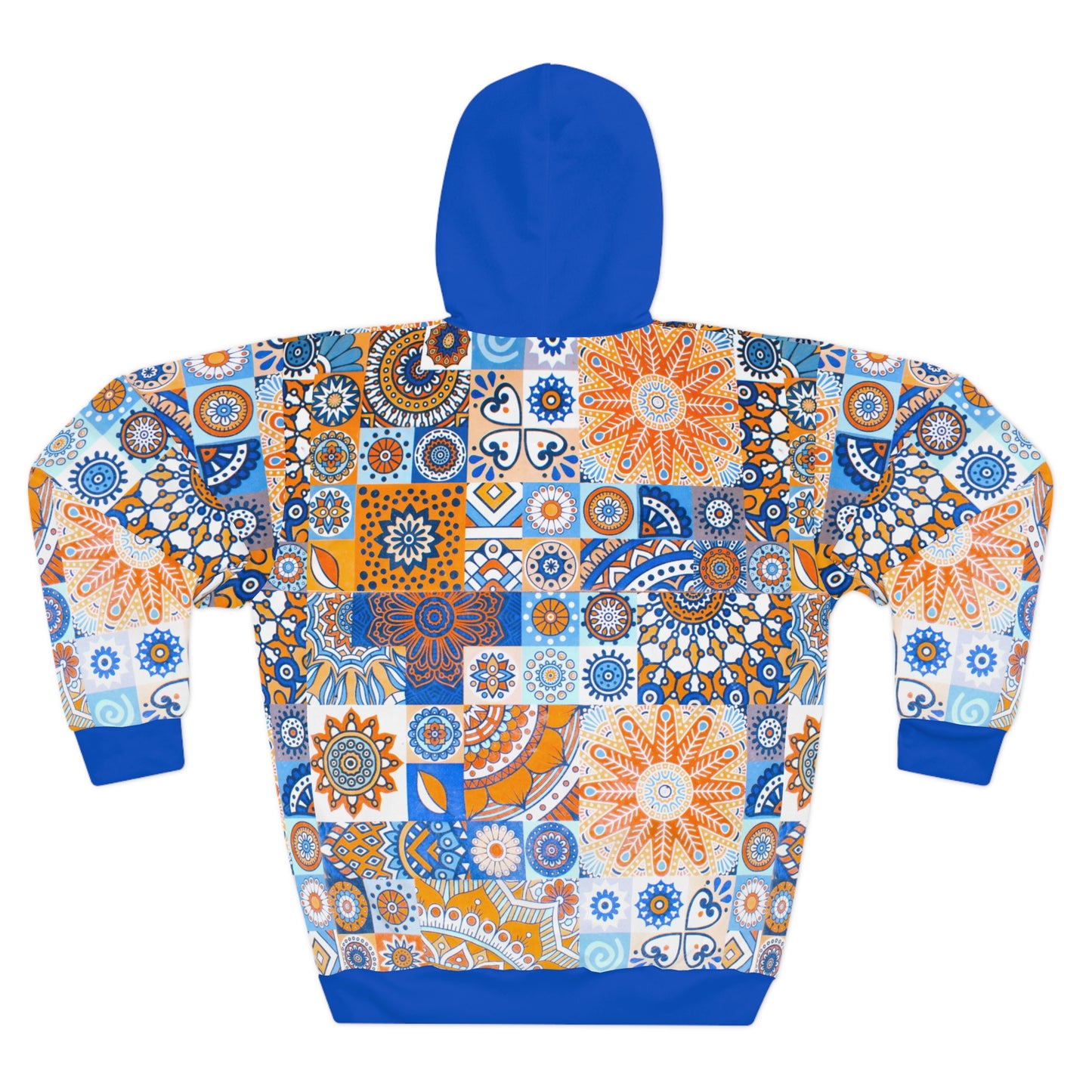 8404 Unisex Adult's "mosaic Collage" Fashion Pullover Hoodie in Blue