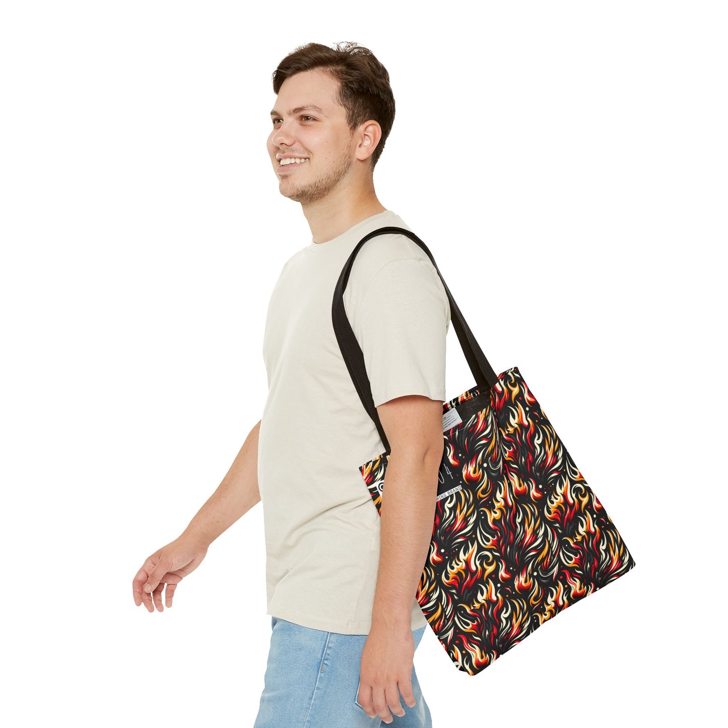 Fire & Flames Bold Streetwear Statement Tote Bag - 8404 Design-60