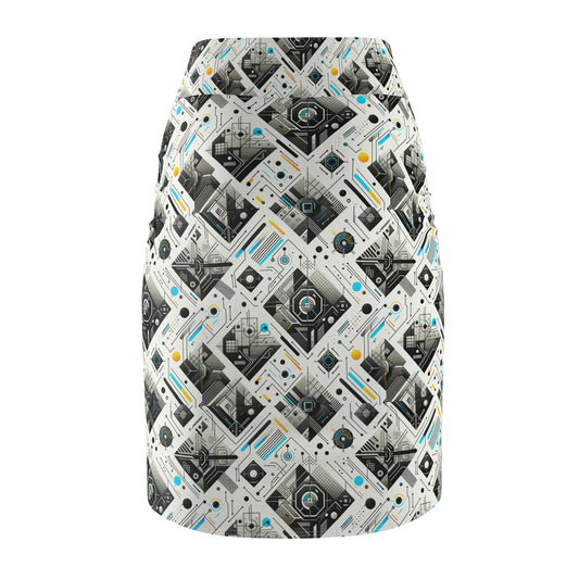 Tech Minimalism Minimalist Tech Women's Pencil Skirt - 8404 Design-47