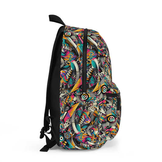 Urban Graffiti Fusion Eclectic Street Art Meets Modern Tech Culture Backpack - 8404 Design-55