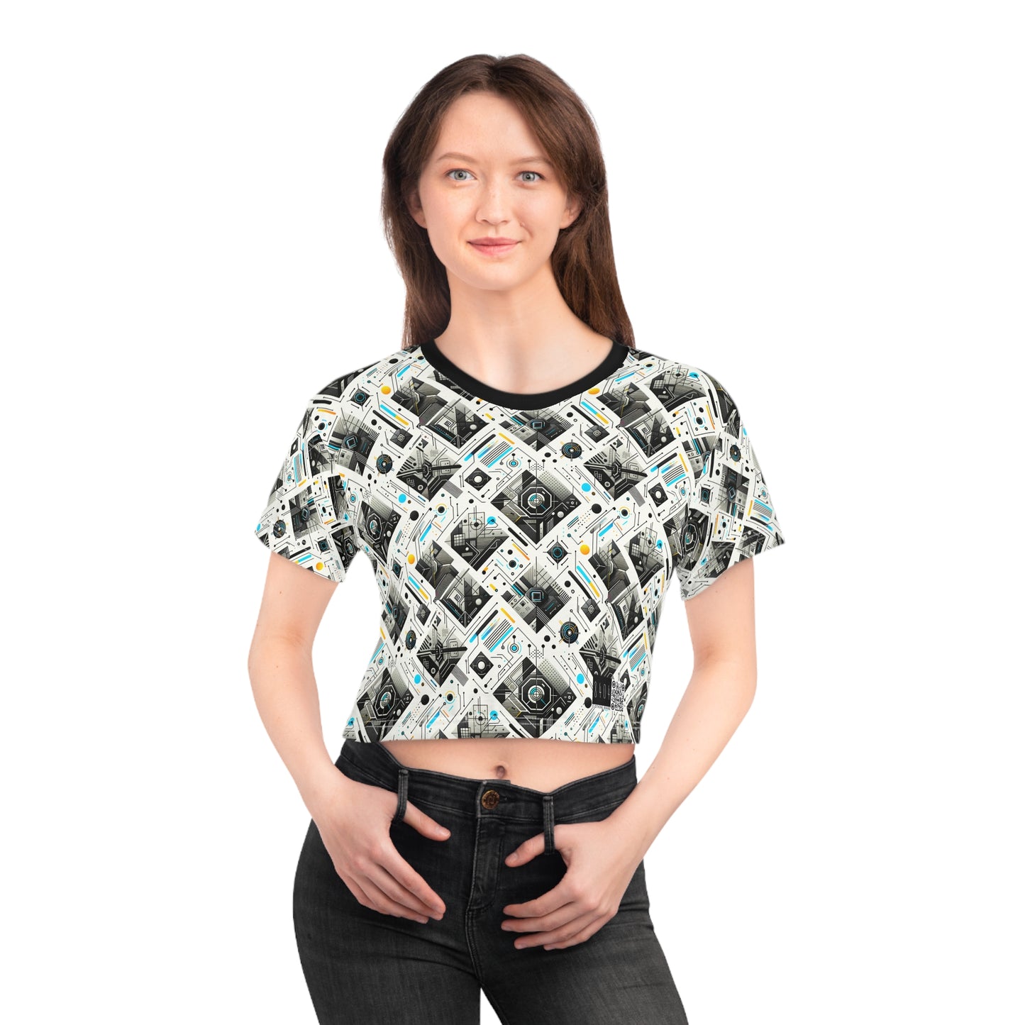 Tech Minimalism Minimalist Tech Crop Tee - 8404 Design-47