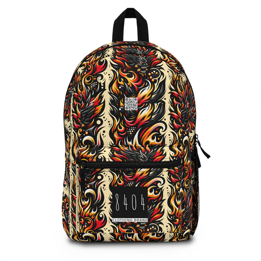 Flame Graphics Maximalist Streetwear Backpack - 8404 Design-65
