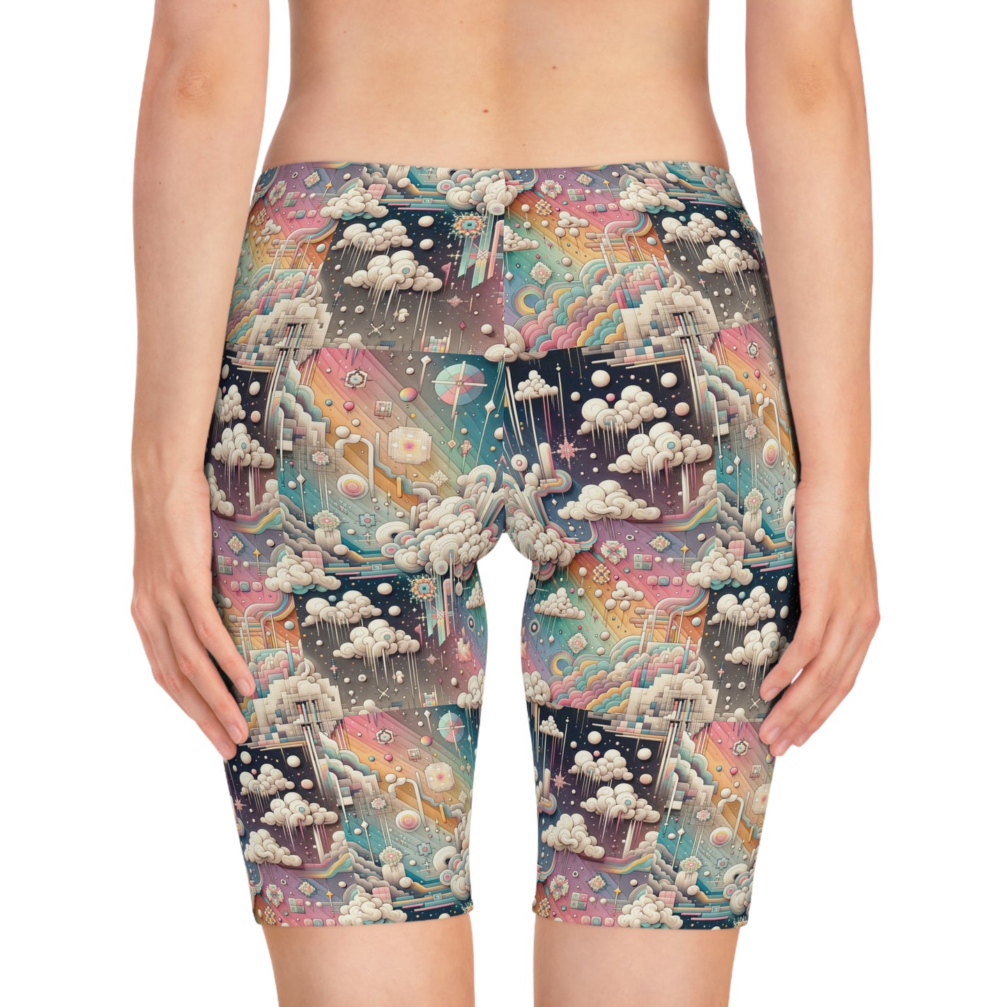 Digital Dreamland Whimsical and Nostalgic Streetwear With a Digital Twist Women's Bike Shorts - 8404 Design-52