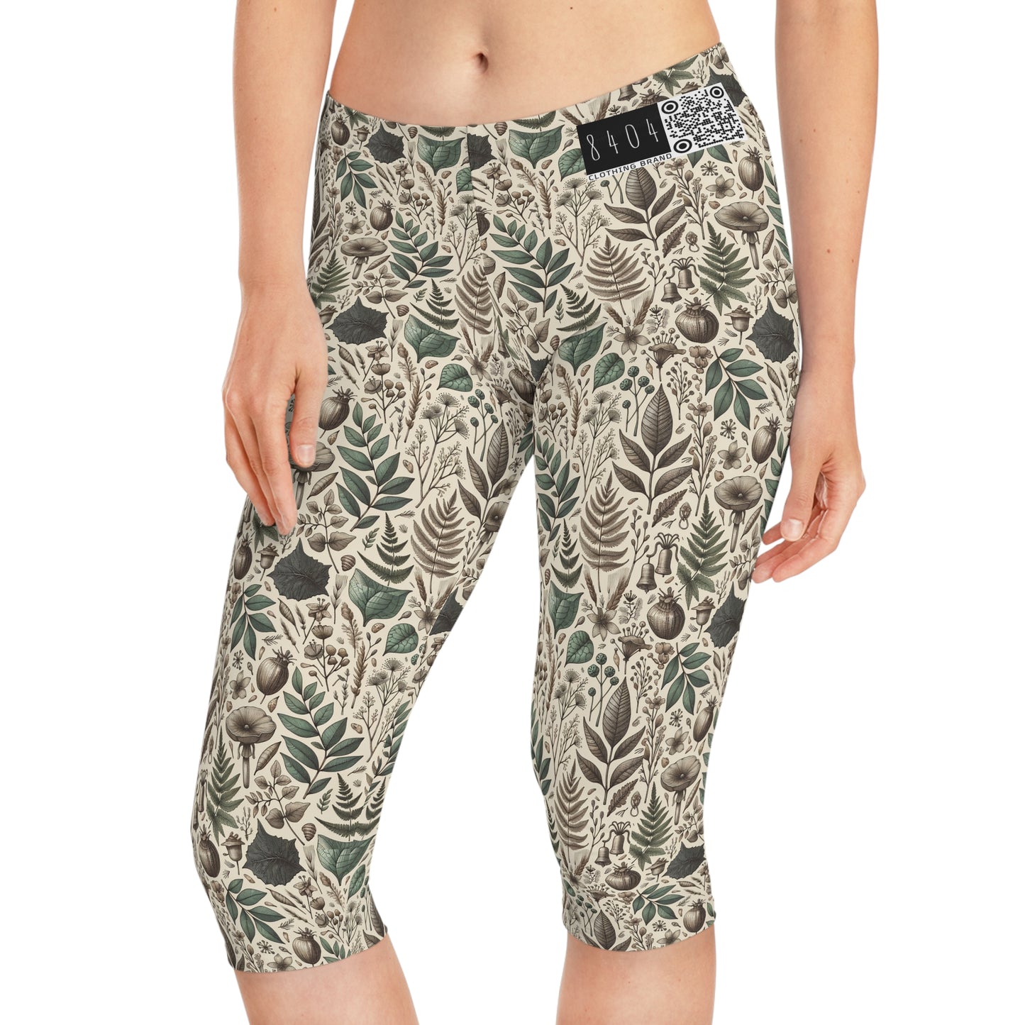 Sustainable Streetwear Modern Eco-Conscious Women's Capri Leggings - 8404 Design-57