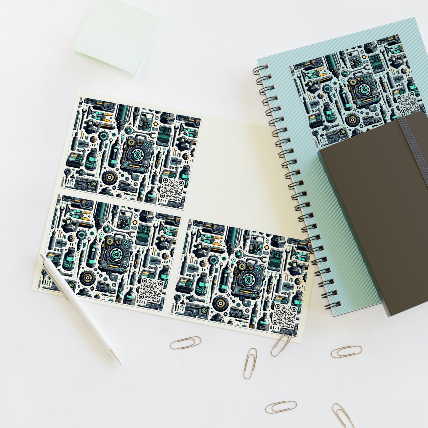 Tech Utility Fusion Modern Tech Streetwear Sticker Sheets - 8404 Design-53