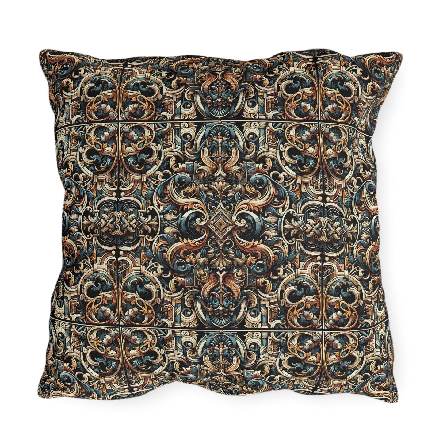 Urban Renaissance Historical Fusion With Street Edge Outdoor Pillow - 8404 Design-59