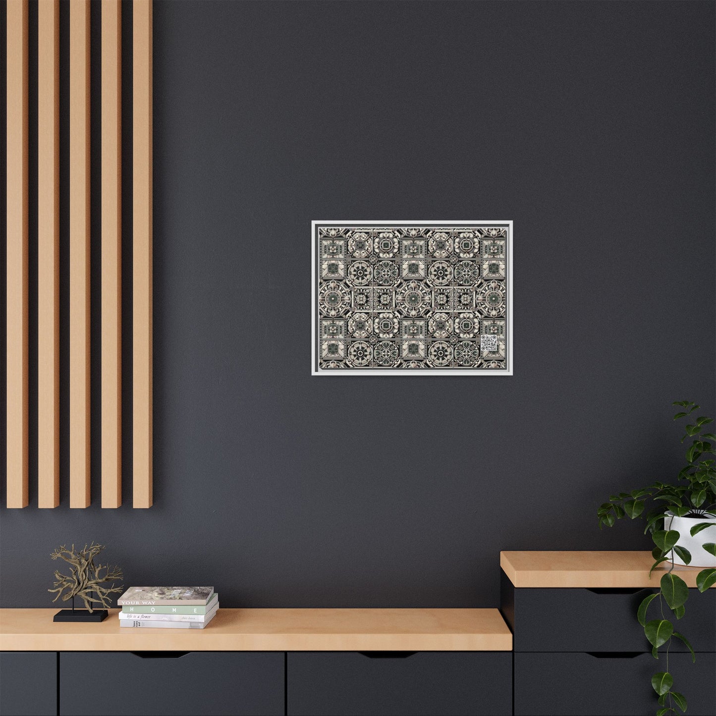 Cyber Garden Party Tech Garden Extravaganza Matte Canvas, Framed (multi-Color) - 8404 Design-45 A