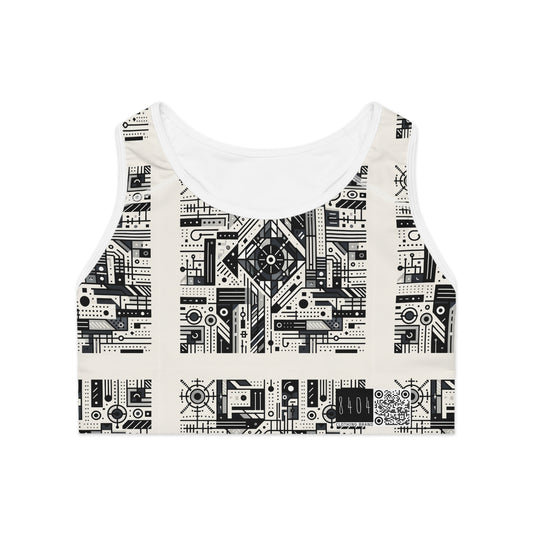Digital Minimalism Minimalist Tech Sports Bra - 8404 Design-47
