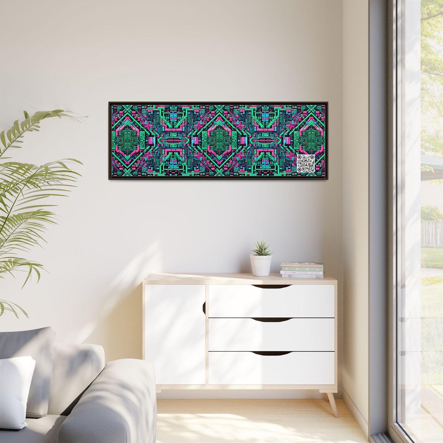 Digital Glitch Vibes Tech-Inspired Streetwear Matte Canvas, Framed (multi-Color) - 8404 Design-71 B