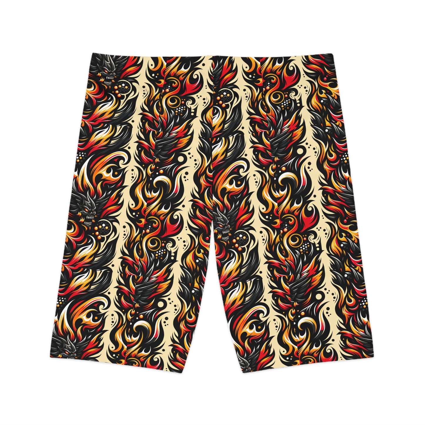 Flame Graphics Maximalist Streetwear Women's Bike Shorts - 8404 Design-65