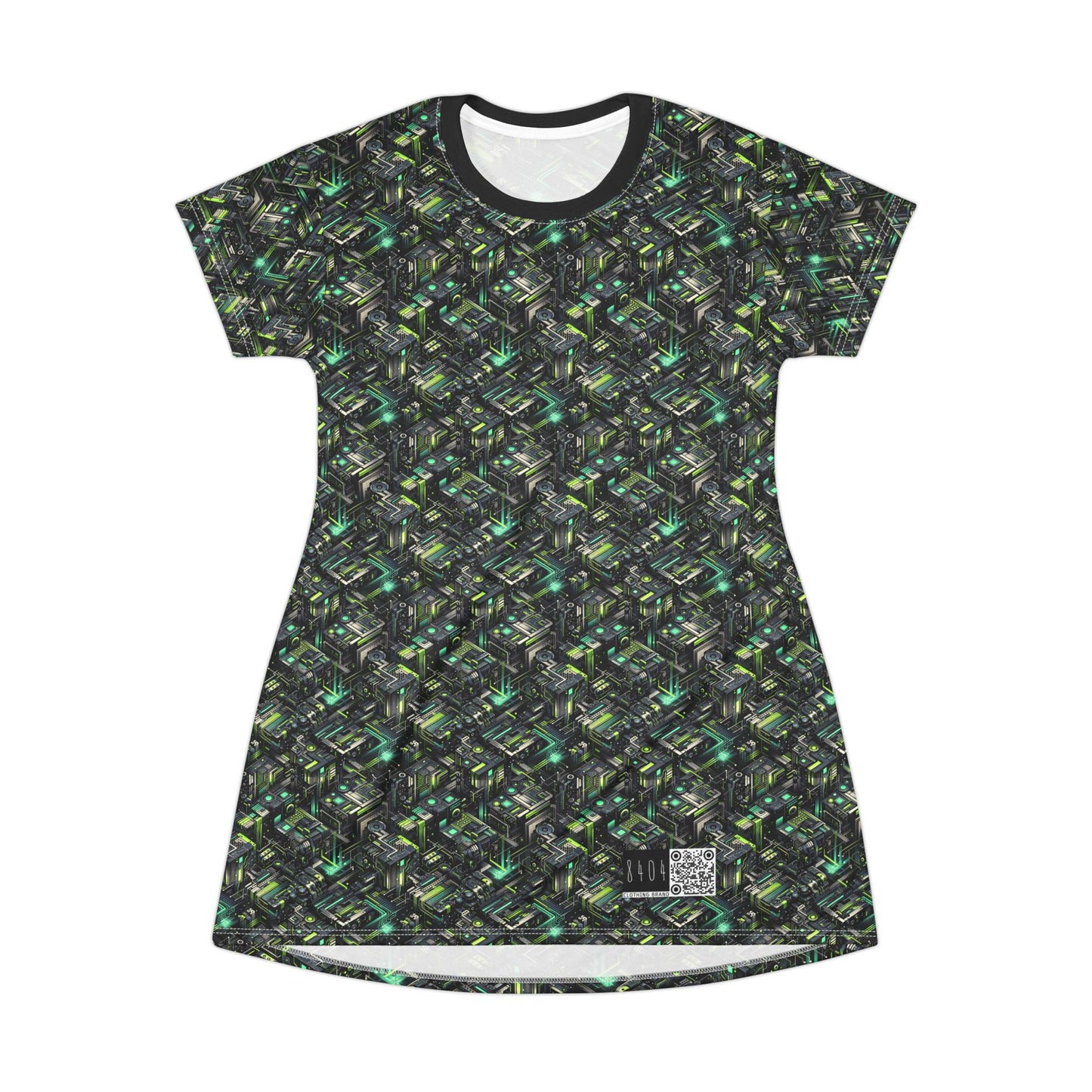 Tech-Infused Graphics Tech-Forward Streetwear T-Shirt Dress - 8404 Design-47