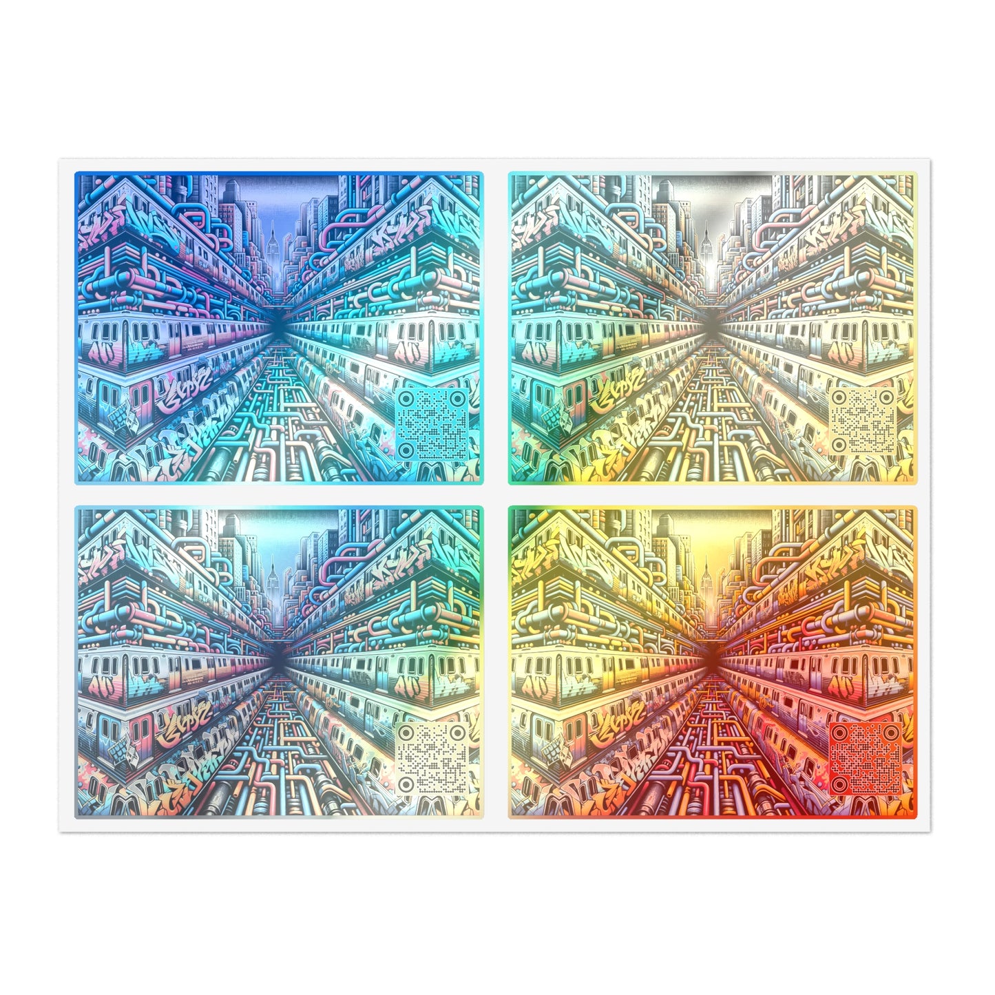 Retro Graffiti Revival Retro Urban Street Art Sticker Sheets - 8404 Design-41
