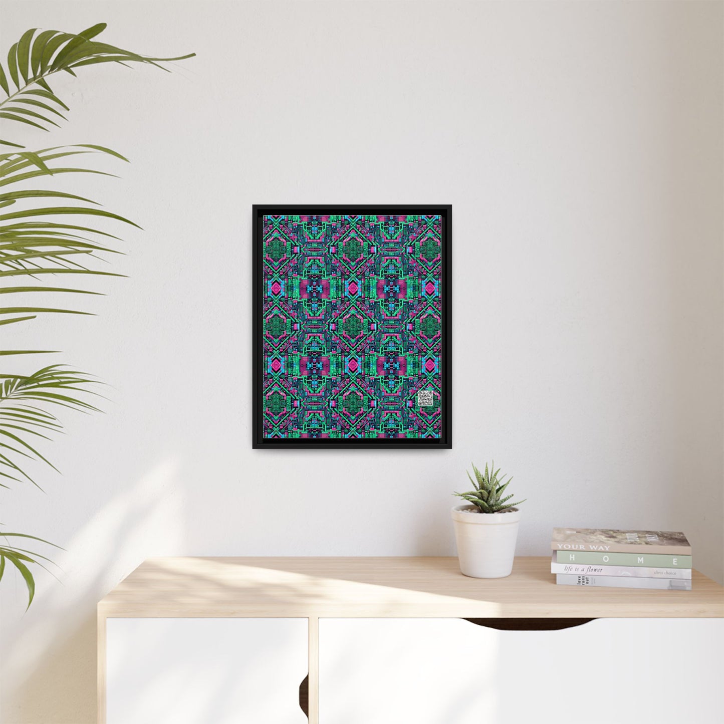 Digital Glitch Vibes Tech-Inspired Streetwear Matte Canvas, Framed (multi-Color) - 8404 Design-71 A