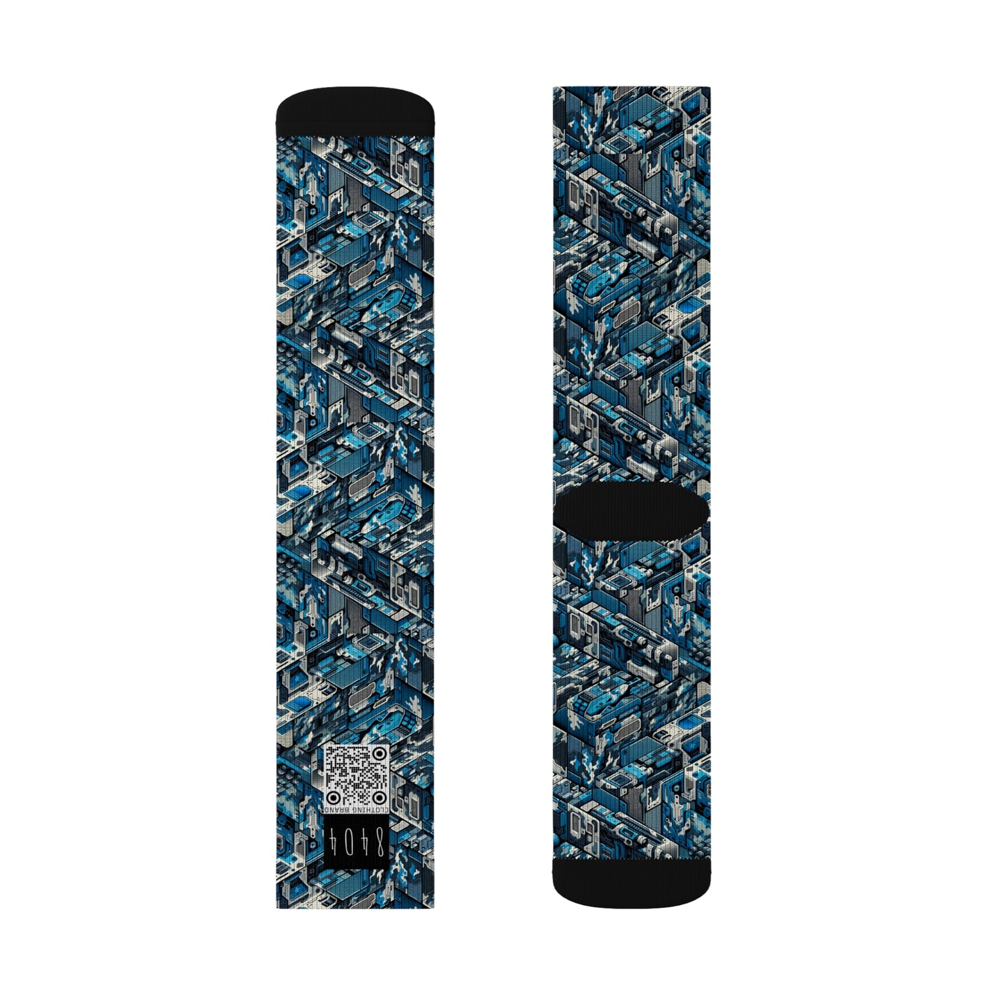 Tech Urban Camo Tech-Forward Streetwear With a Futuristic Military Edge Sublimation Socks - 8404 Design-51