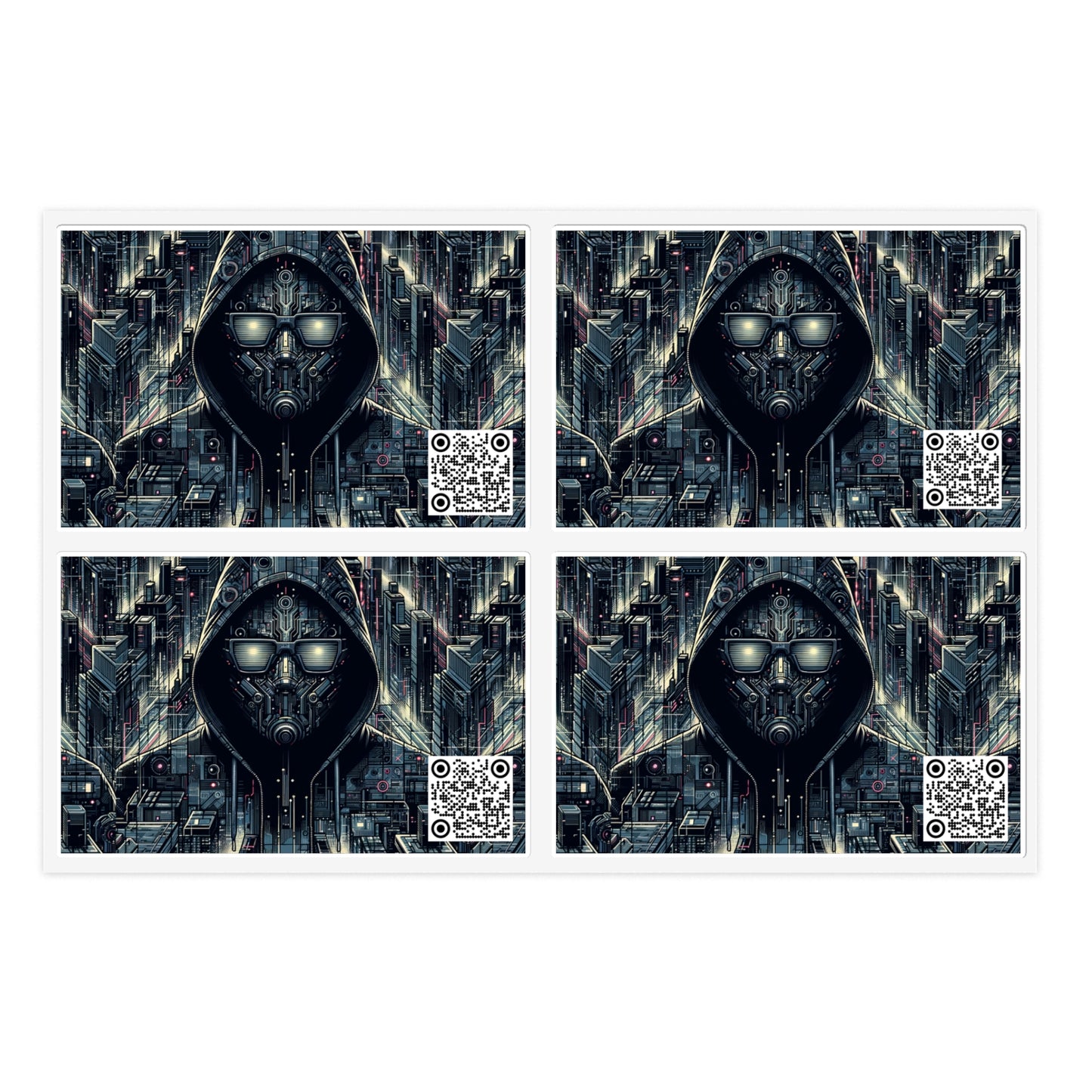 Tech Noir Aesthetics Sleek Tech Streetwear Sticker Sheets - 8404 Design-56