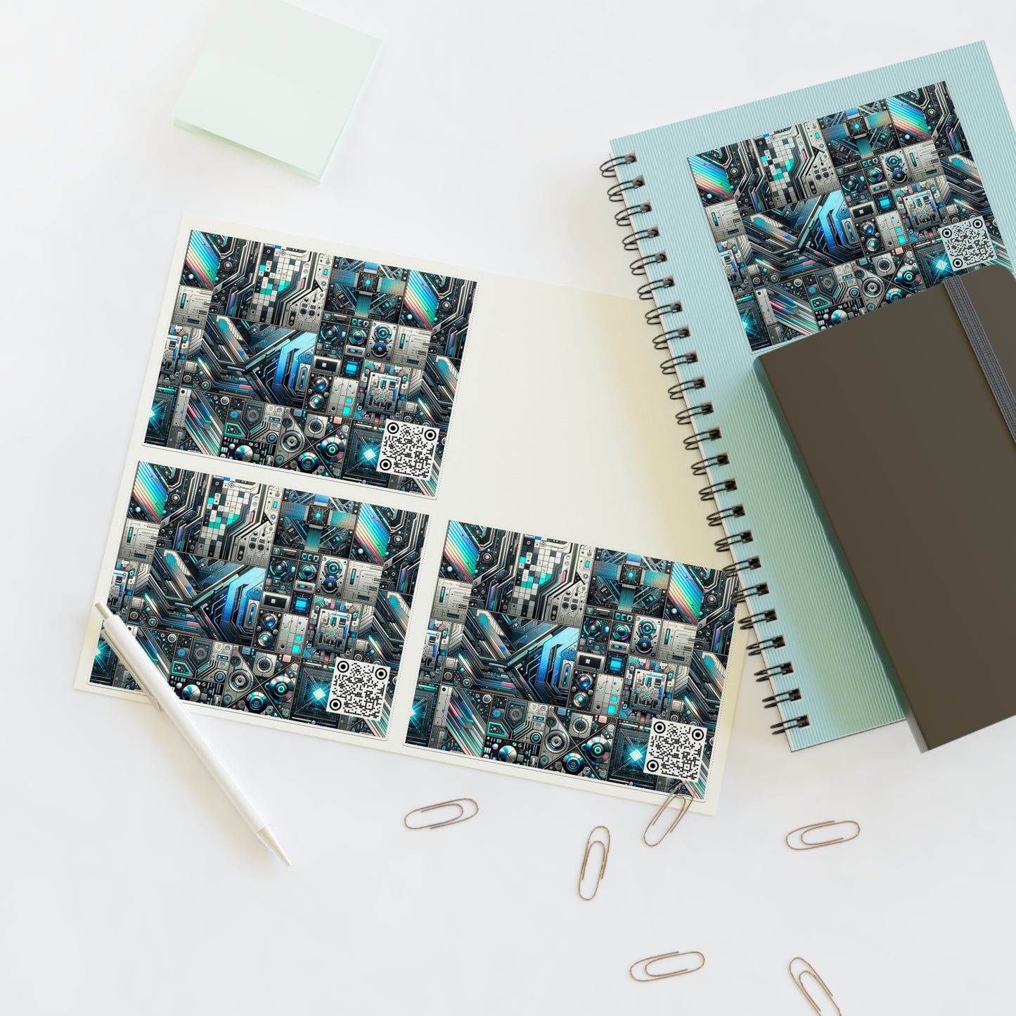 Tech-Infused Futurism Sleek Tech Edge Sticker Sheets - 8404 Design-48