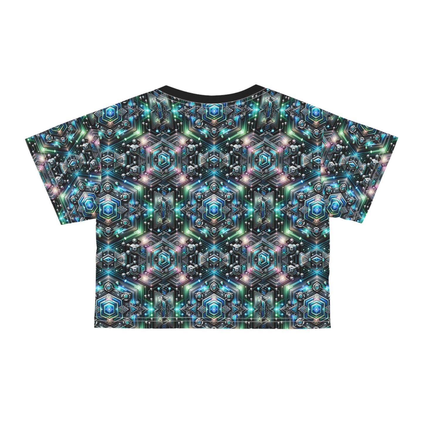 Tech-Infused Futurism Futuristic Tech Crop Tee - 8404 Design-63