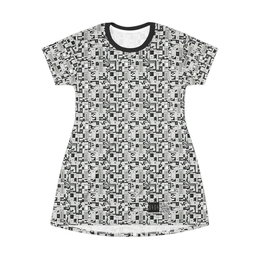 Digital Minimalism Minimalist Tech T-Shirt Dress - 8404 Design-43