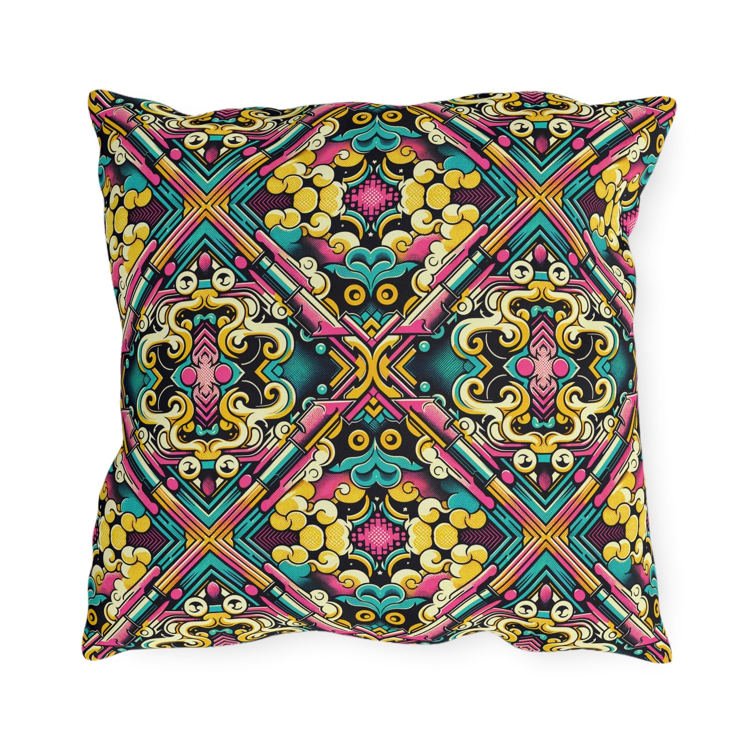 Neon Pop Art Revival Pop Culture Retro Outdoor Pillow - 8404 Design-59