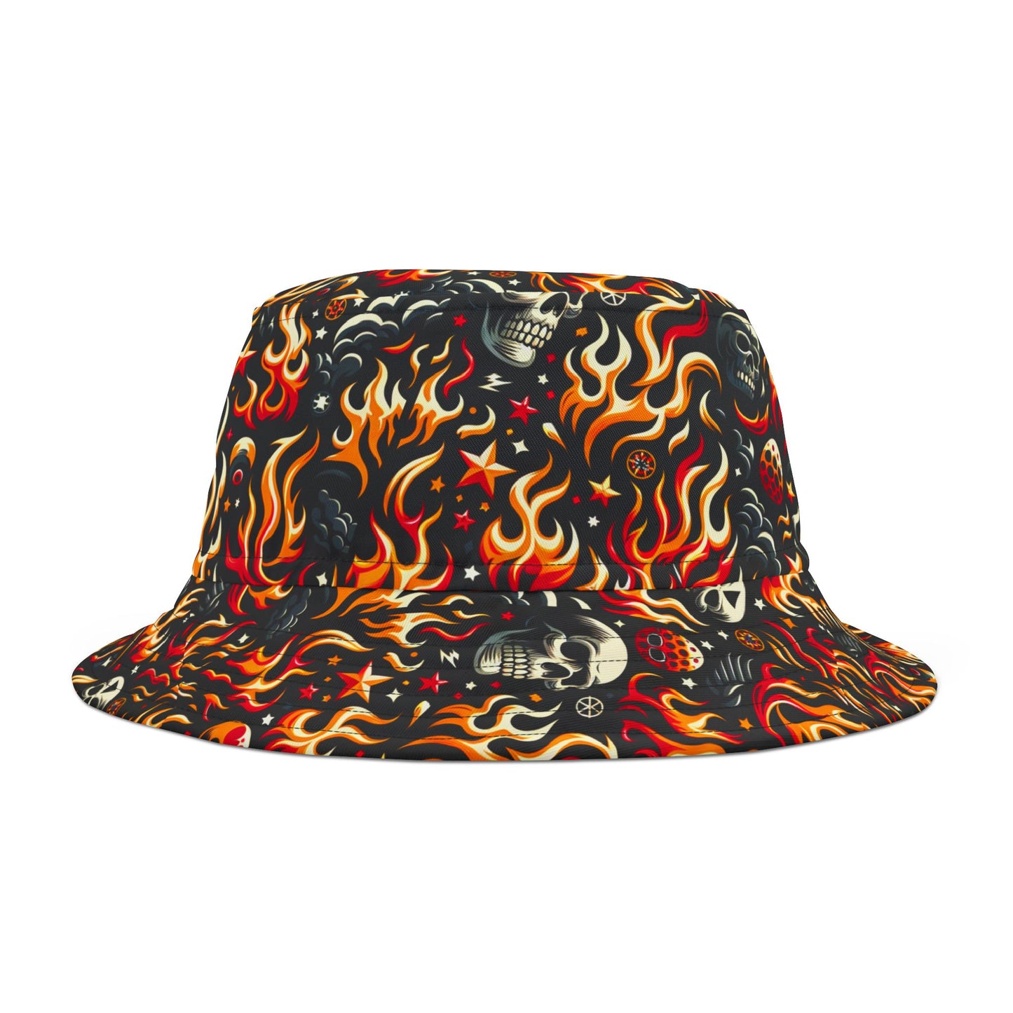 Flame Graphics Maximalist Streetwear Bucket Hat - 8404 Design-76