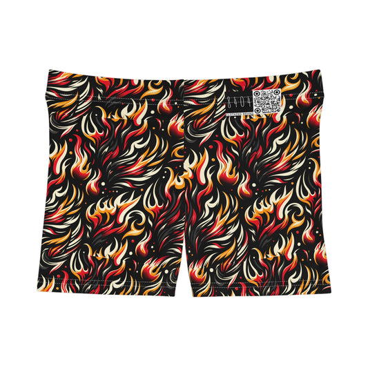 Fire & Flames Bold Streetwear Statement Women's Shorts - 8404 Design-60