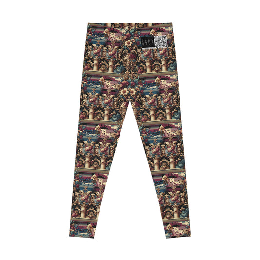 Digital Renaissance Modern Baroque Fusion Stretch Leggings - 8404 Design-58