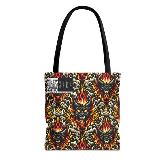 Flame Graphics Maximalist Streetwear Tote Bag - 8404 Design-59