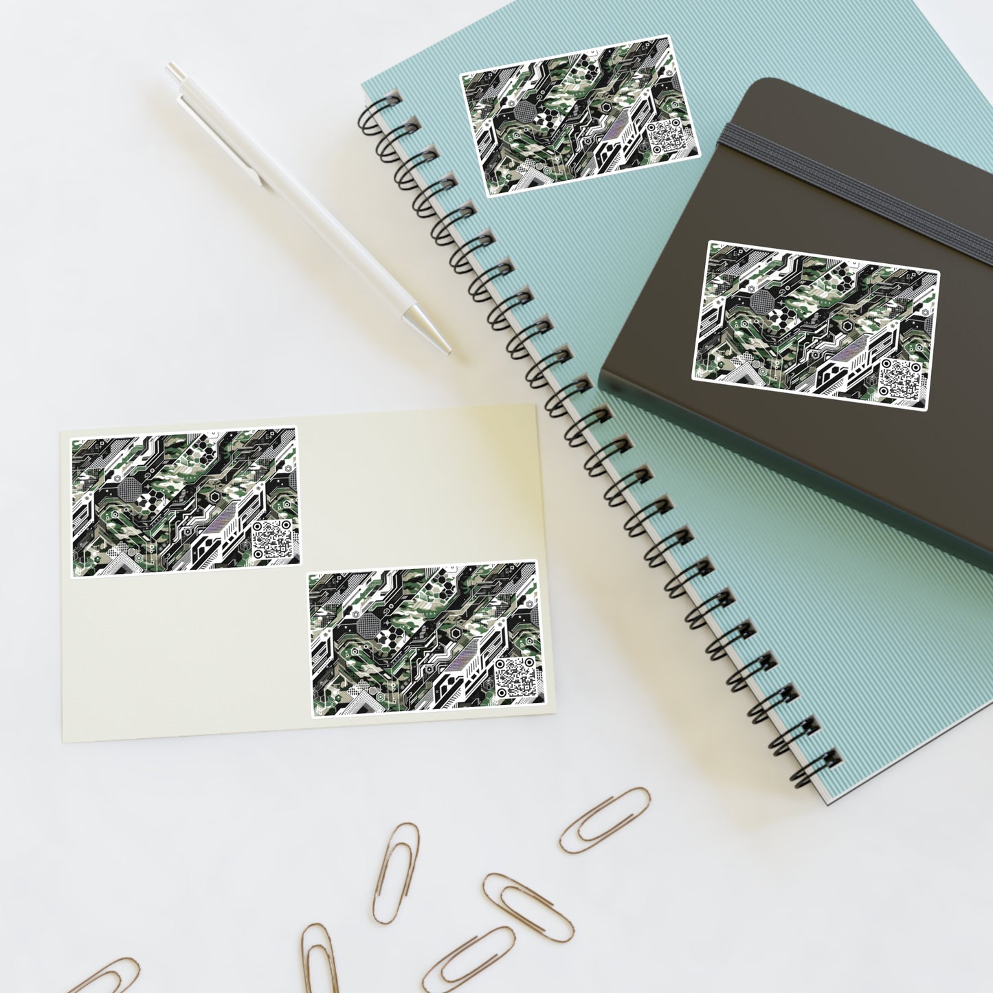 Tech Camo Fusion Tech-Forward Streetwear With a Futuristic Edge Sticker Sheets - 8404 Design-46