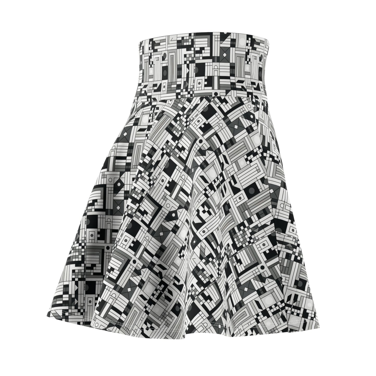 Digital Minimalism Minimalist Tech Women's Skater Skirt - 8404 Design-43