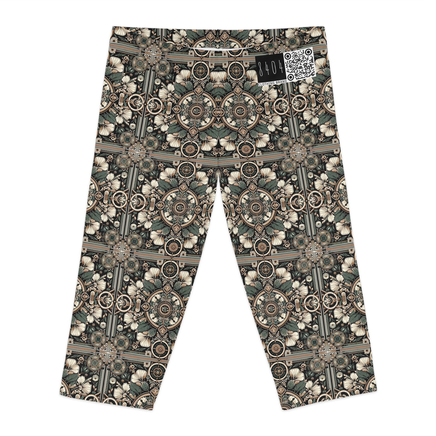 Cyber Garden Party Tech Garden Extravaganza Women's Capri Leggings - 8404 Design-66