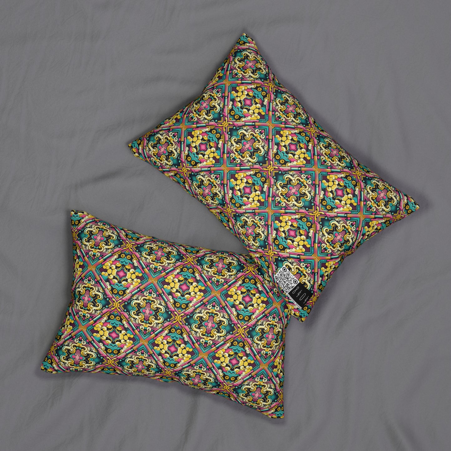 Neon Pop Art Revival Pop Culture Retro Spun Polyester Lumbar Pillow - 8404 Design-59 S
