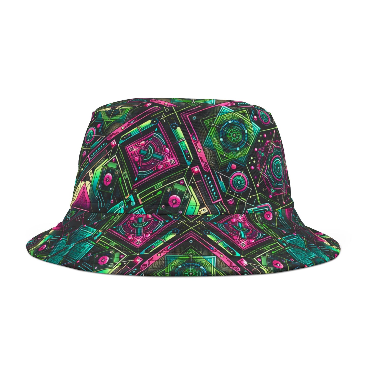 Tech-Infused Graphics Tech-Forward Streetwear Bucket Hat - 8404 Design-45