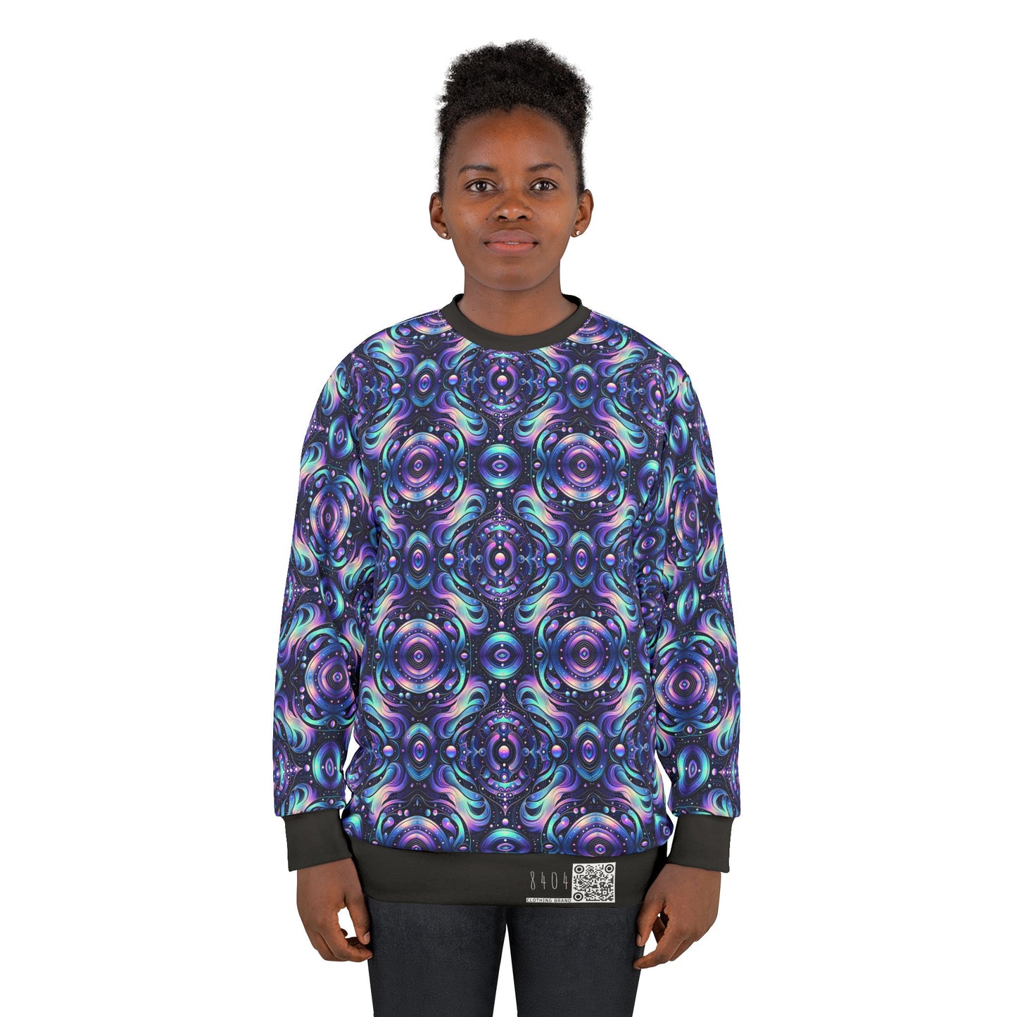 Iridescent Tech Fusion Tech-Forward Streetwear Sweatshirt - 8404 Design-62