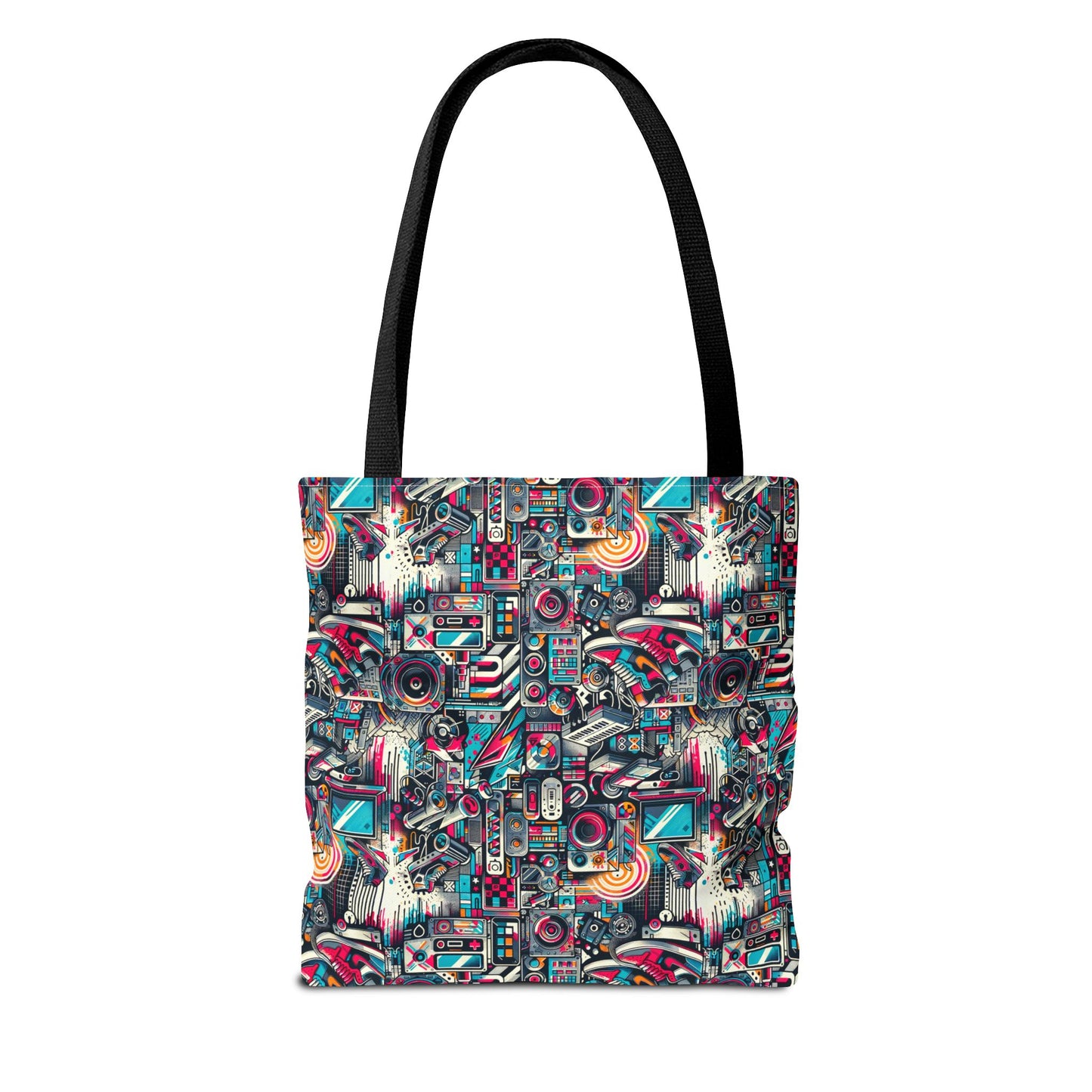 Urban Graffiti Fusion Eclectic Street Art Meets Modern Tech Culture Tote Bag - 8404 Design-50