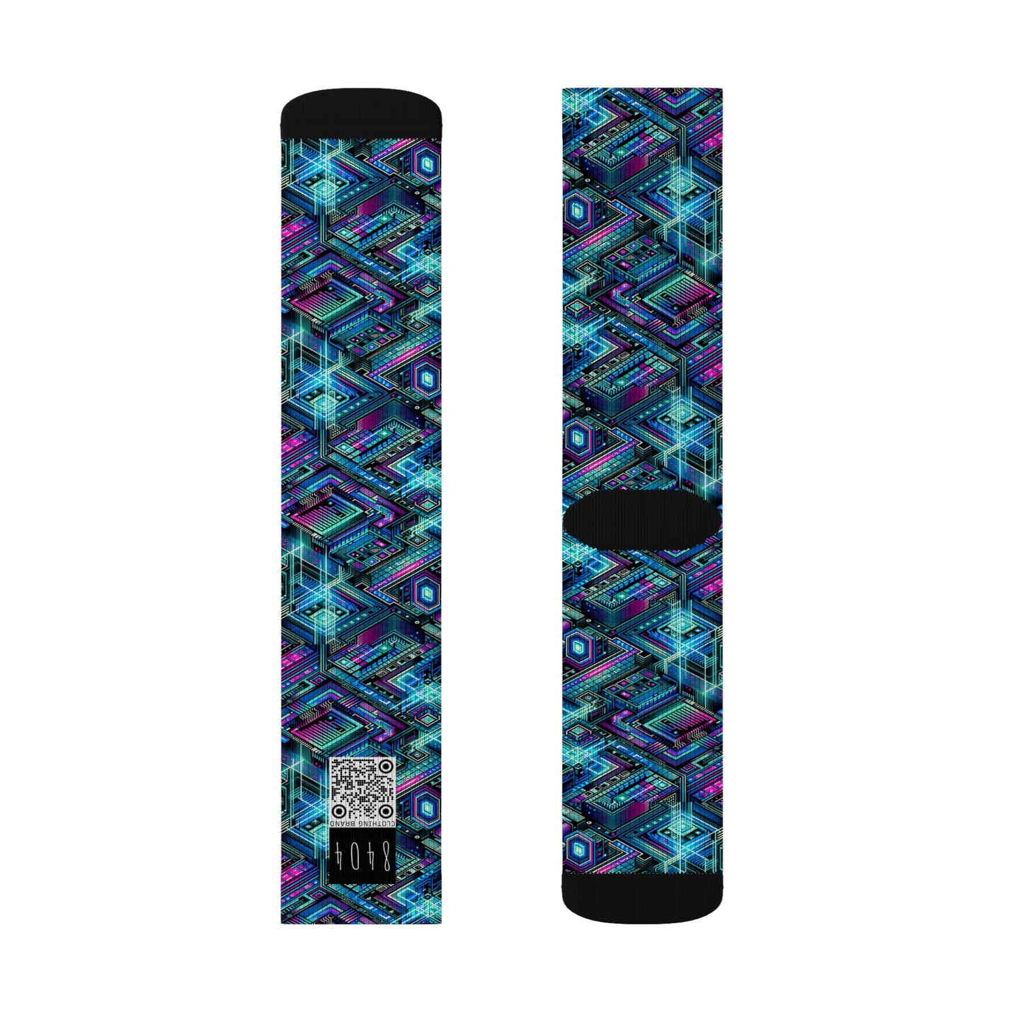 Digital Dreamland Futuristic Tech Aesthetic Sublimation Socks - 8404 Design-42