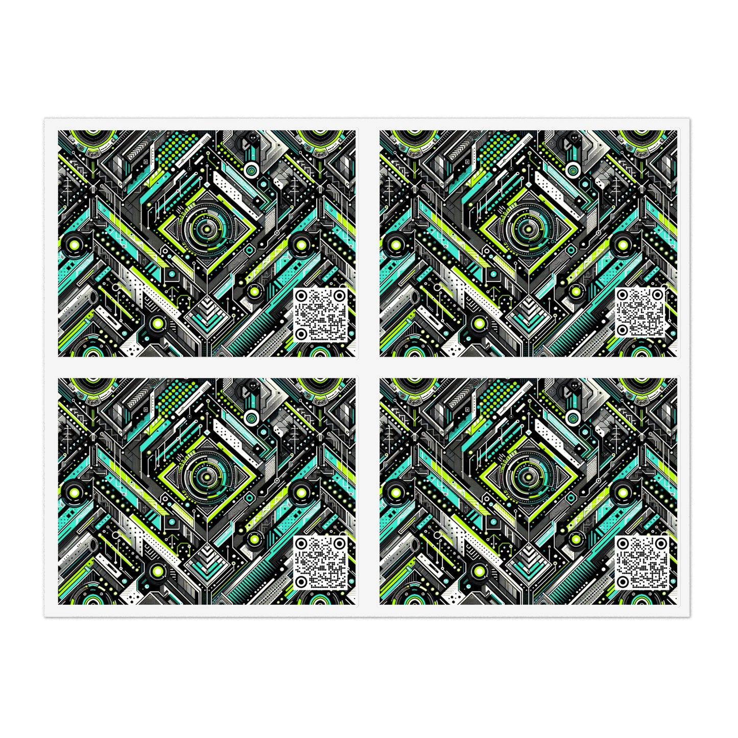 Tech-Infused Graphics Tech-Forward Streetwear Sticker Sheets - 8404 Design-53