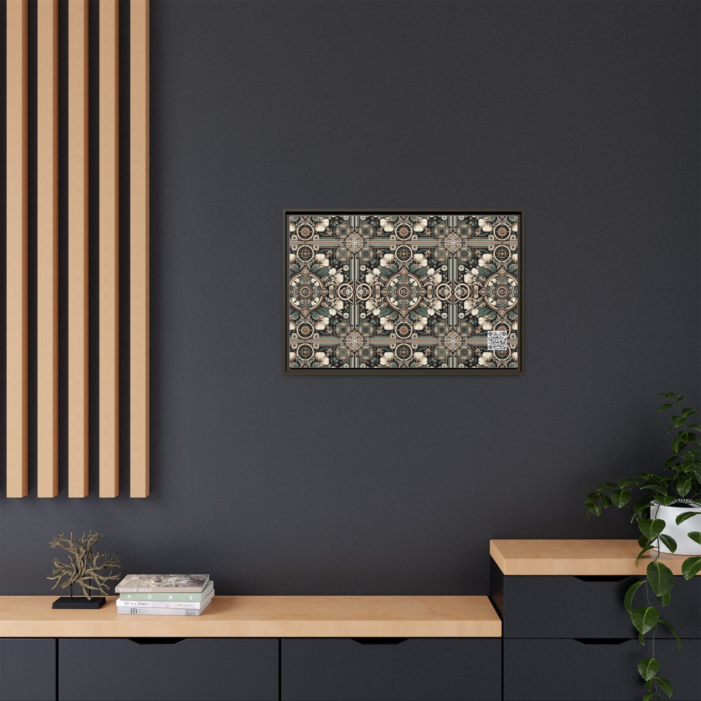 Cyber Garden Party Tech Garden Extravaganza Matte Canvas, Framed (multi-Color) - 8404 Design-66 A