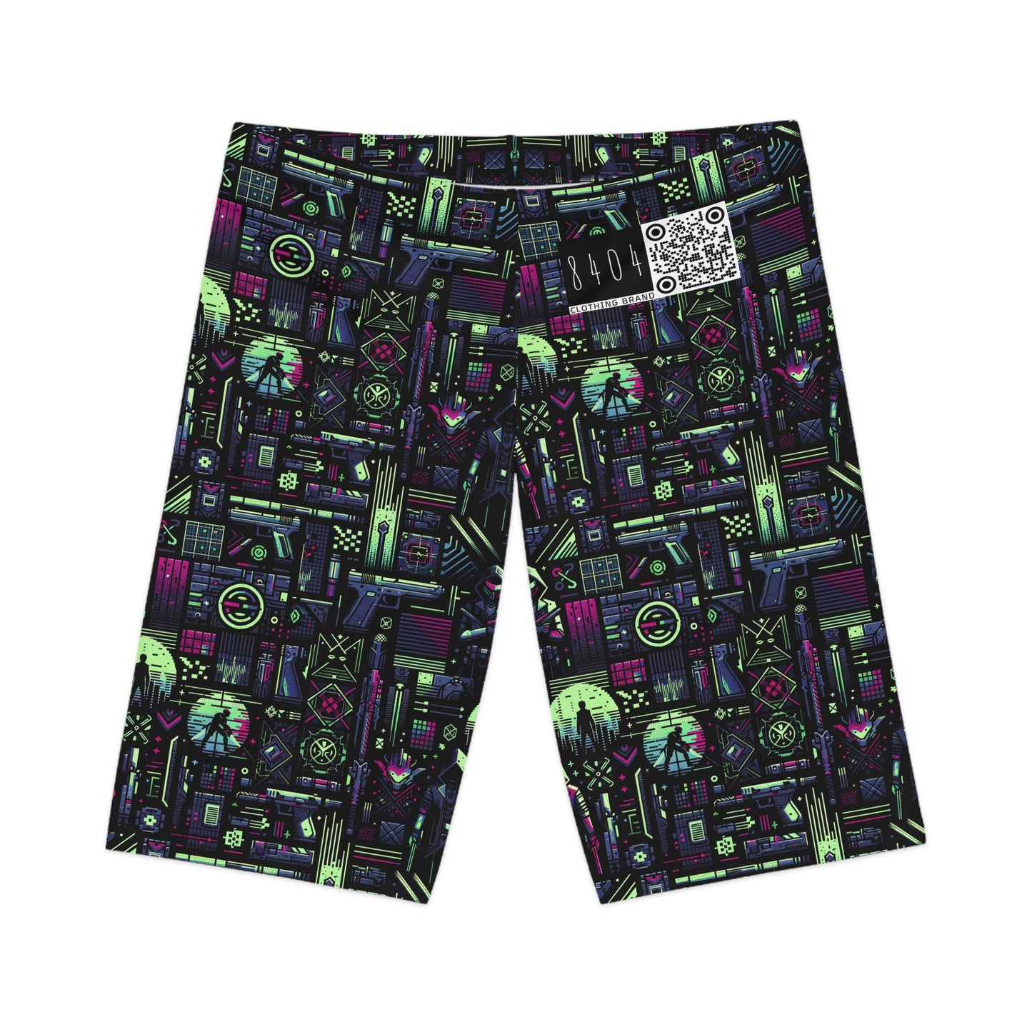 Tech Noir Futuristic Cyberpunk Women's Bike Shorts - 8404 Design-63