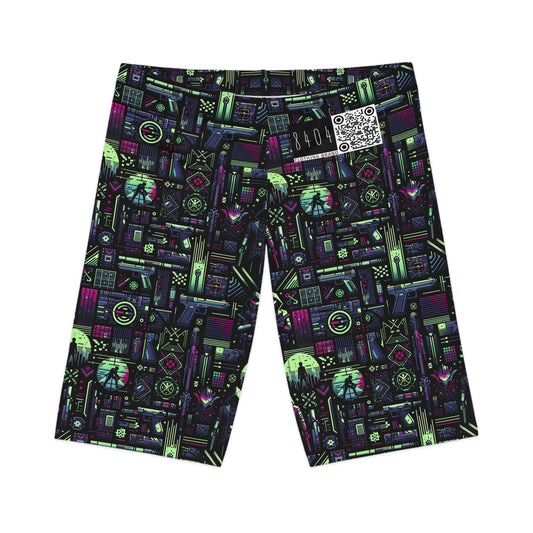 Tech Noir Futuristic Cyberpunk Women's Bike Shorts - 8404 Design-63
