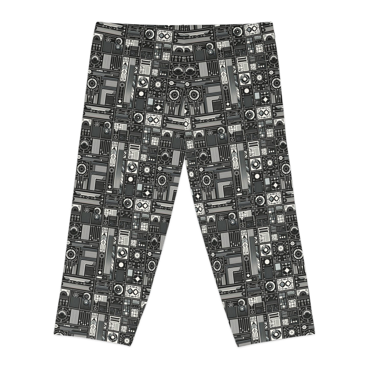 Digital Minimalism Minimalist Tech Women's Capri Leggings - 8404 Design-62