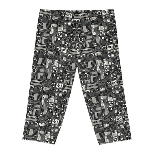 Digital Minimalism Minimalist Tech Women's Capri Leggings - 8404 Design-62